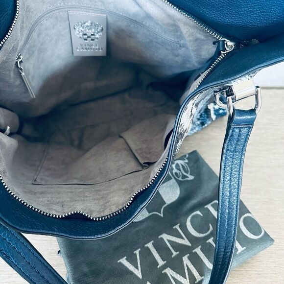 Vince Camuto Python Snake Blue Shoulder Bag Purse - Picture 5 of 7